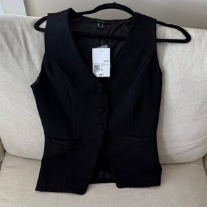Forever 21 Black Button-Front Tailored Vest